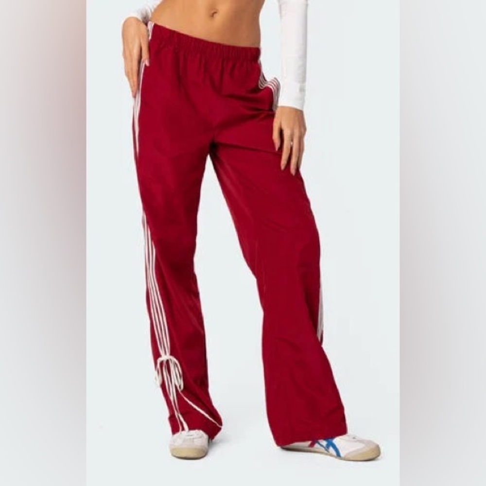 Edikted Remy Bow Ribbon Track Pants